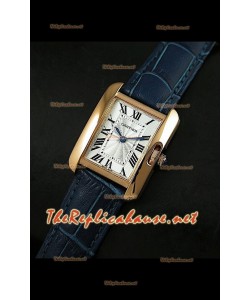 Cartier Tank Francaise Montre Femmes Bracelet Violet Boîtier Or 