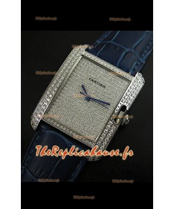 Cartier Tank Anglaise Reproduction Montre Pour Femmes en Acier/Bracelet Violet