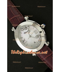 Chopard Happy Sport Femmes Montre Japonaise avec Bracelet en Cuir Marron