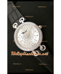 Chopard Xtraveganza Femmes Montre avec Boîtier Garnis de Diamants avec Bracelet Noir