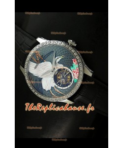Montre Jaeger LeCoultre Porcelaine Grue Tourbillon Volant - REPRODUCTION EXACTE 