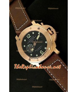 Panerai Luminor Submersible Montre Or Rose avec Cadran Noir - 47 mm 