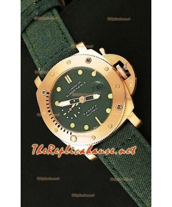 Panerai Luminor Submersible Montre Or Rose avec Cadran Vert - 47 mm 