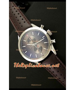Tag Heuer SLR 300 Chronograph Montre avec Bracelet en Cuir - Cadran Marron