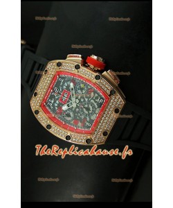 Richard Mille Edition Filippe Massa Reproduction Montre Suisse en Titane avec Boitier en Or Rose