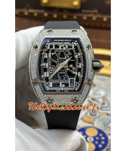 Montre Richard Mille RM67-01 en acier extra-plat sertie de diamants, réplique parfaite