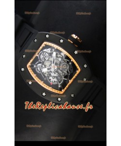 Réplique de montre suisse Richard Mille RM055 Bubba Watson avec index dorés