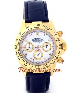 Rolex Replique Daytona 18K d' or Montre with Bracelet en Cuir