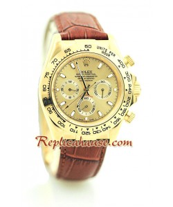 Rolex Replique Daytona 18K d' or Montre with Bracelet en Cuir