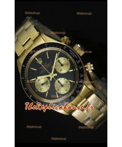Cosmographe Rolex Daytona 6265 avec cadran noir dans boîtier or