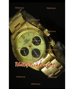 Cosmographe Rolex Daytona 6265 avec cadran métallique dans boîtier or