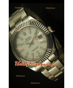 Montre suisse Rolex Datejust avec cadran blanc - 2836-2 ETA 