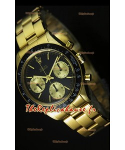 Cosmographe Rolex Daytona 6263 avec cadran noir dans boîtier or