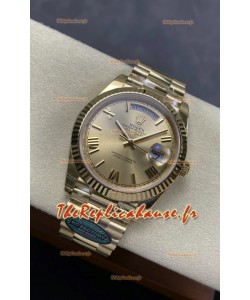 Montre Rolex Day-Date 228238 en or jaune avec cadran romain et réplique Super Clone