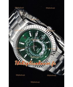 Rolex SkyDweller montre suisse avec boîtier en acier - cadran vert édition DIW 