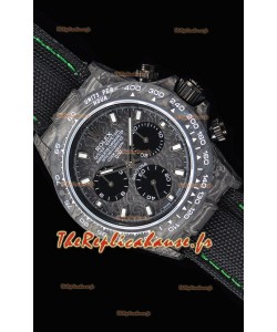 Rolex Daytona DiW montre réplique à miroir 1:1 avec boîtier forgé en carbone et bracelet vert en nylon 
