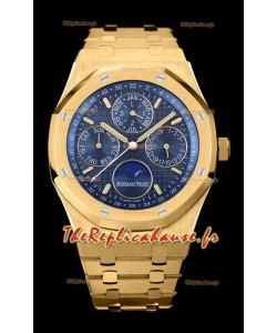 Audemars Piguet Royal Oak Calendrier Perpétuel Réplique Suisse 904L Acier avec boîtier en or jaune