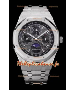 Audemars Piguet Royal Oak Quantième Perpétuel Réplique Suisse Montre Boîtier Acier en cadran gris