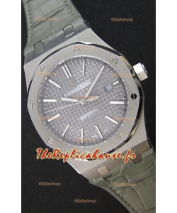 Audemars Piguet Royal Oak 41MM cadran gris bracelet en cuir - 1:1 Miroir Édition Ultime
