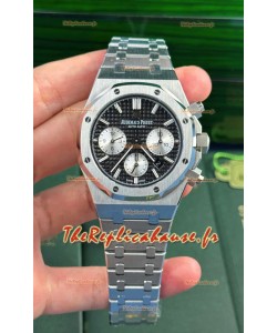 Audemars Piguet Royal Oak Chronographe Cadran noir Bracelet acier Réplique de Montre Suisse