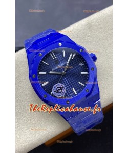 Audemars Piguet Royal Oak 15500 Boîtier Céramique Bleu Super Clone Réplique Montre Cadran Bleu