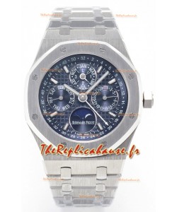 Audemars Piguet Royal Oak Quantième Perpétuel Super Clone Acier 904L en Acier Cadran Bleu