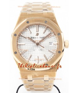 Audemars Piguet Royal Oak 15400 41MM Cadran or rose blanc Super Clone Réplique Montre 