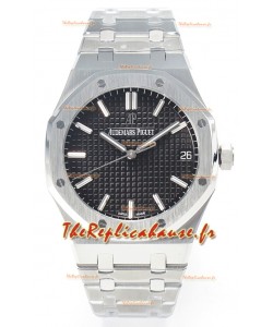 Audemars Piguet Royal Oak 15500 41MM cadran noir en acier 904L Super Clone Réplique Montre