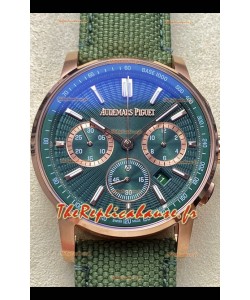 Montre réplique Audemars Piguet CODE 11.59 Chronograph en boîtier or rose cadran vert 