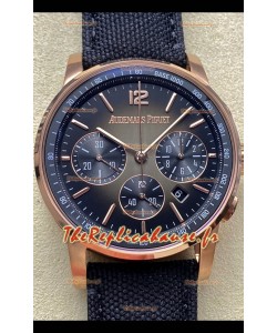 Montre réplique Audemars Piguet CODE 11.59 Chronographe Suisse en Boîtier Or Rose Cadran Noir
