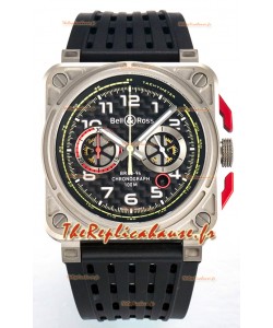 Bell & Ross BR03-94 Boîtier en titane Cadran en carbone Chronographe Réplique Montre 1:1