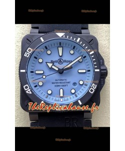 Bell & Ross BR03-92 Divers Edition Revêtement PVD Réplique 1:1 Cadran Bleu