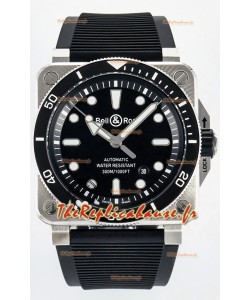 Bell & Ross BR03-92 Diver Acier inoxydable - Cadran noir Montre Suisse Réplique 1:1