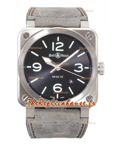 Bell and Ross BR03-92 Cadran gris Acier 904L Réplique Montre Suisse 