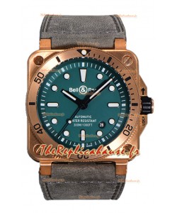 Bell & Ross BR03-92 Diver Cadran vert Boîtier bronze Montre réplique 1:1 Suisse