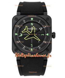 Bell and Ross BR03 Gyrocompass Revêtement PVD Réplique Montre Suisse 41MM