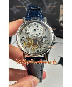 Breguet Tradition 7057BR/R9/9W6 Tourbillon simple en acier Réplique de la montre suisse à bracelet bleu