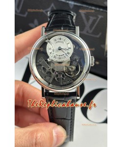 Breguet Tradition 7057BR/R9/9W6 Tourbillon simple en acier Réplique de la montre suisse à bracelet bleu