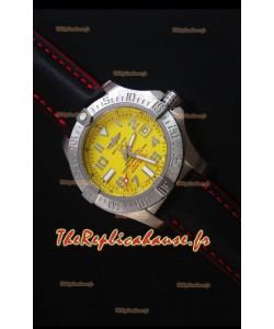 Breitling Avenger II Seawolf avec Sangle noire en cuir 45mm, Montre Réplique Miroir 1:1