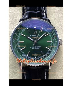 Breitling Navitimer 1 Réplique Montre Suisse Automatique - Cadran Vert - Bracelet Cuir 