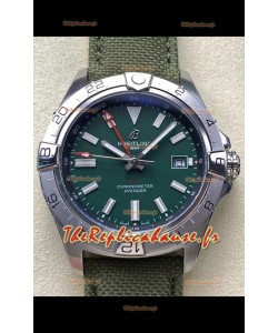 Breitling Avenger GMT Réplique de montre automatique 44 suisse 1:1 Super Clone - Cadran vert 