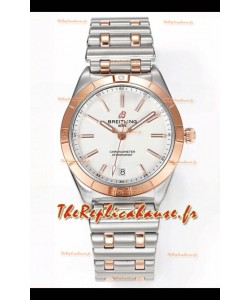 Breitling Chronomat 36MM Boîtier Or Rose 2 tons Réplique Montre 1:1 Cadran Blanc