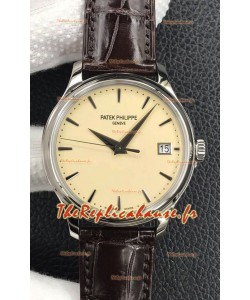 Patek Philippe Calatrava 5227G-001 Cadran jaune pâle 1:1 Miroir Réplique Suisse Boîtier Acier