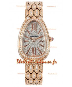 Bvlgari Serpenti Seduttori Edition Montre en or jaune pavée de diamants - Montre réplique 1:1