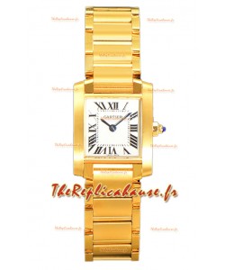 Cartier Tank Francaise Or Jaune Montre à Quartz Suisse Réplique 25.70MM