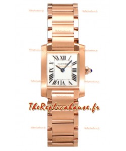 Cartier Tank Francaise Rose Gold Swiss Quartz Réplique Montre 25.70MM