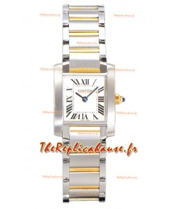 Cartier Tank Francaise Or Jaune Deux Tons Montre Suisse à Quartz Réplique 25.70MM