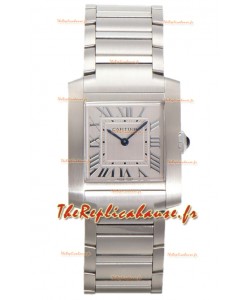 Cartier Tank Française Acier inoxydable Montre à Quartz Suisse Réplique 25.70MM