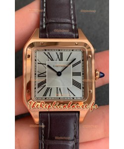 Cartier Santos Dumont Montre réplique 1:1 suisse en boîtier rose cadran acier doré 42MM