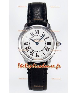 Ronde De Cartier Réplique Montre Suisse Super Clone 29MM avec cadran blanc argenté